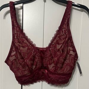 Adore Me Red Lace Bra Intimates & Sleepwear
